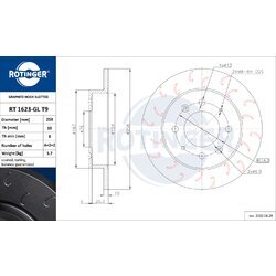 Brzdový kotúč ROTINGER RT 1623-GL T9