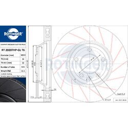 Brzdový kotúč ROTINGER RT 20207HP-GL T6