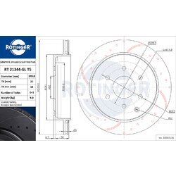 Brzdový kotúč ROTINGER RT 21344-GL T5