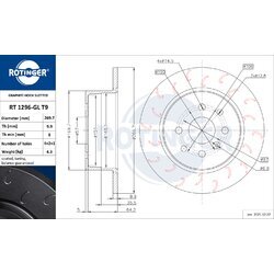 Brzdový kotúč ROTINGER RT 1296-GL T9