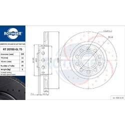 Brzdový kotúč ROTINGER RT 20700-GL T5