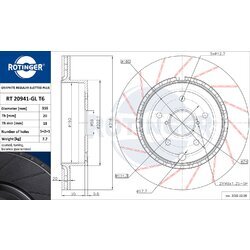 Brzdový kotúč ROTINGER RT 20941-GL T6