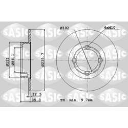 Brzdový kotúč SASIC 6106111