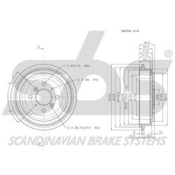 Brzdový bubon SBS 1825255204 - obr. 2