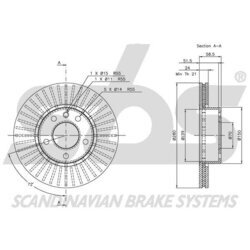 Brzdový kotúč SBS 1815203612 - obr. 1