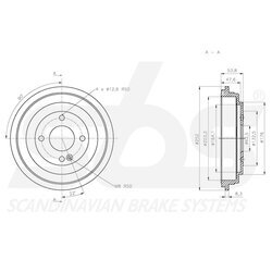 Brzdový bubon SBS 1825253513 - obr. 2