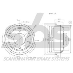 Brzdový bubon SBS 1825251212 - obr. 1