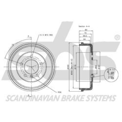 Brzdový bubon SBS 1825263302 - obr. 2