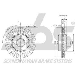 Brzdový kotúč SBS 1815202542 - obr. 2