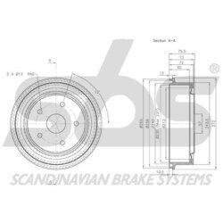 Brzdový bubon SBS 1825253607 - obr. 1