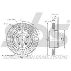 Brzdový kotúč SBS 1815204026 - obr. 2