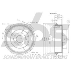 Brzdový bubon SBS 1825264501 - obr. 2