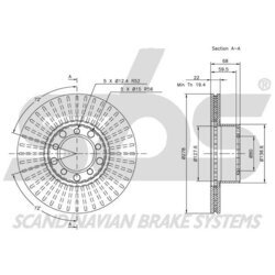 Brzdový kotúč SBS 1815203322 - obr. 2