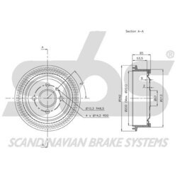 Brzdový bubon SBS 1825259905 - obr. 2