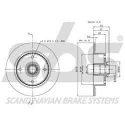 Brzdový kotúč SBS 1815204701 - obr. 2