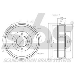 Brzdový bubon SBS 1825251405 - obr. 2