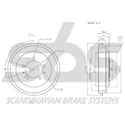 Brzdový bubon SBS 1825253013 - obr. 2