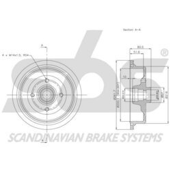 Brzdový bubon SBS 1825254720 - obr. 2