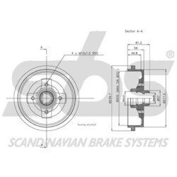 Brzdový bubon SBS 1825254730 - obr. 2