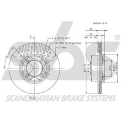 Brzdový kotúč SBS 1815203216 - obr. 2