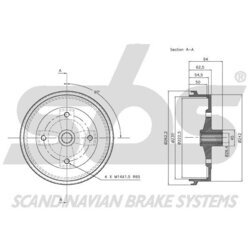 Brzdový bubon SBS 1825254704 - obr. 2