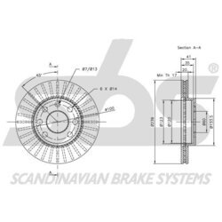 Brzdový kotúč SBS 1815203608 - obr. 2