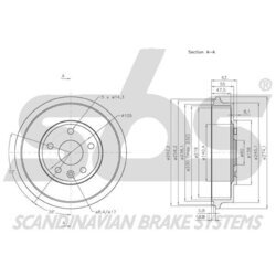 Brzdový bubon SBS 1825253631 - obr. 2