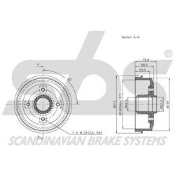 Brzdový bubon SBS 1825253706 - obr. 1