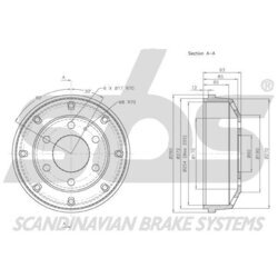 Brzdový bubon SBS 1825263303 - obr. 2