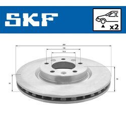 Brzdový kotúč SKF VKBD 80090 V2 - obr. 1