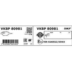 Sada brzdových platničiek kotúčovej brzdy SKF VKBP 80981 - obr. 1