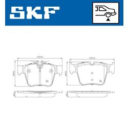 Sada brzdových platničiek kotúčovej brzdy SKF VKBP 90143 - obr. 2