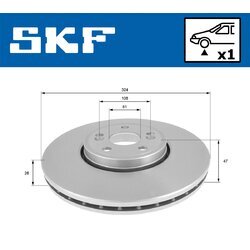 Brzdový kotúč SKF VKBD 80149 V1 - obr. 1