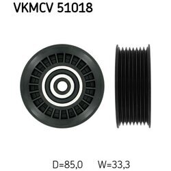 Vratná/vodiaca kladka rebrovaného klinového remeňa SKF VKMCV 51018