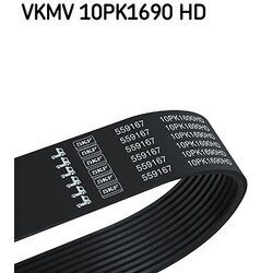 Ozubený klinový remeň SKF VKMV 10PK1690 HD