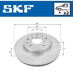 Brzdový kotúč SKF VKBD 80100 V2 - obr. 1