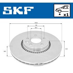 Brzdový kotúč SKF VKBD 80116 V1 - obr. 1