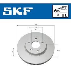 Brzdový kotúč SKF VKBD 80191 V1 - obr. 1