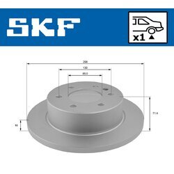 Brzdový kotúč SKF VKBD 90032 S1 - obr. 1