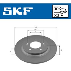 Brzdový kotúč SKF VKBD 90542 S2 - obr. 1