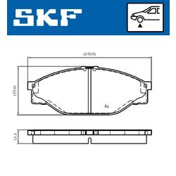 Sada brzdových platničiek kotúčovej brzdy SKF VKBP 80716