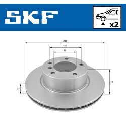 Brzdový kotúč SKF VKBD 80099 V2 - obr. 1