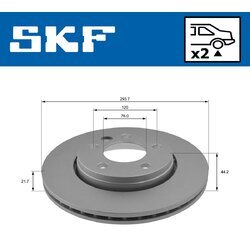 Brzdový kotúč SKF VKBD 90042 V2 - obr. 1