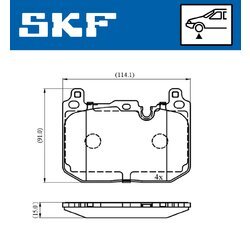Sada brzdových platničiek kotúčovej brzdy SKF VKBP 80481 - obr. 2