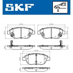 Sada brzdových platničiek kotúčovej brzdy SKF VKBP 80280 A - obr. 2