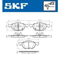 Sada brzdových platničiek kotúčovej brzdy SKF VKBP 80518 A