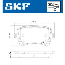 Sada brzdových platničiek kotúčovej brzdy SKF VKBP 90950 - obr. 2