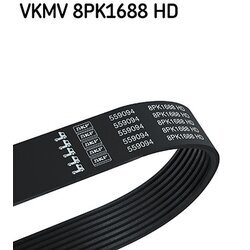 Ozubený klinový remeň SKF VKMV 8PK1688 HD