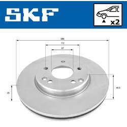 Brzdový kotúč SKF VKBD 80020 V2 - obr. 1