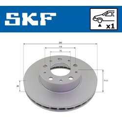 Brzdový kotúč SKF VKBD 80139 V1 - obr. 1